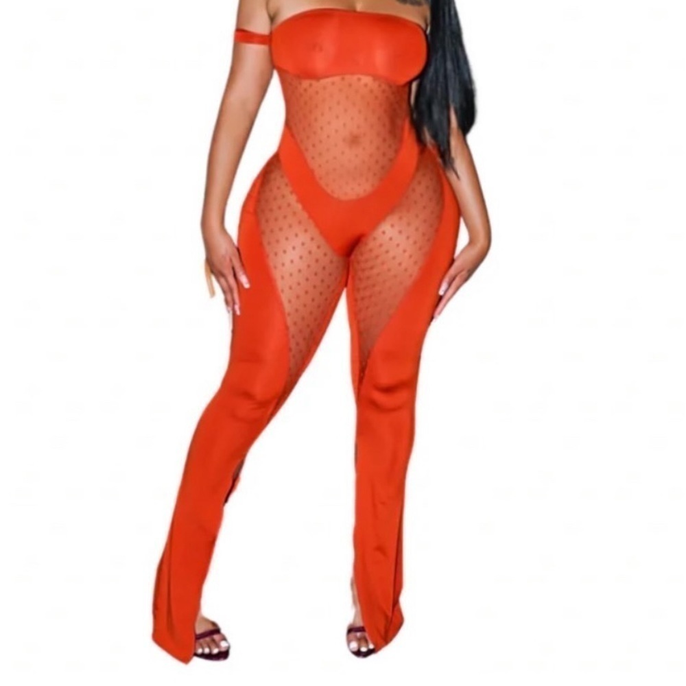 Sexy orange jumpsuit